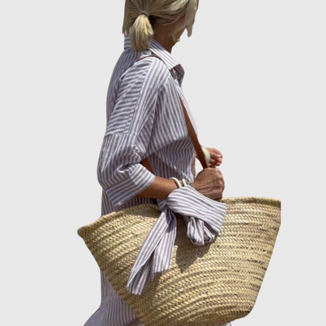 Elodie - Schickes gestreiftes Hemdblusenkleid