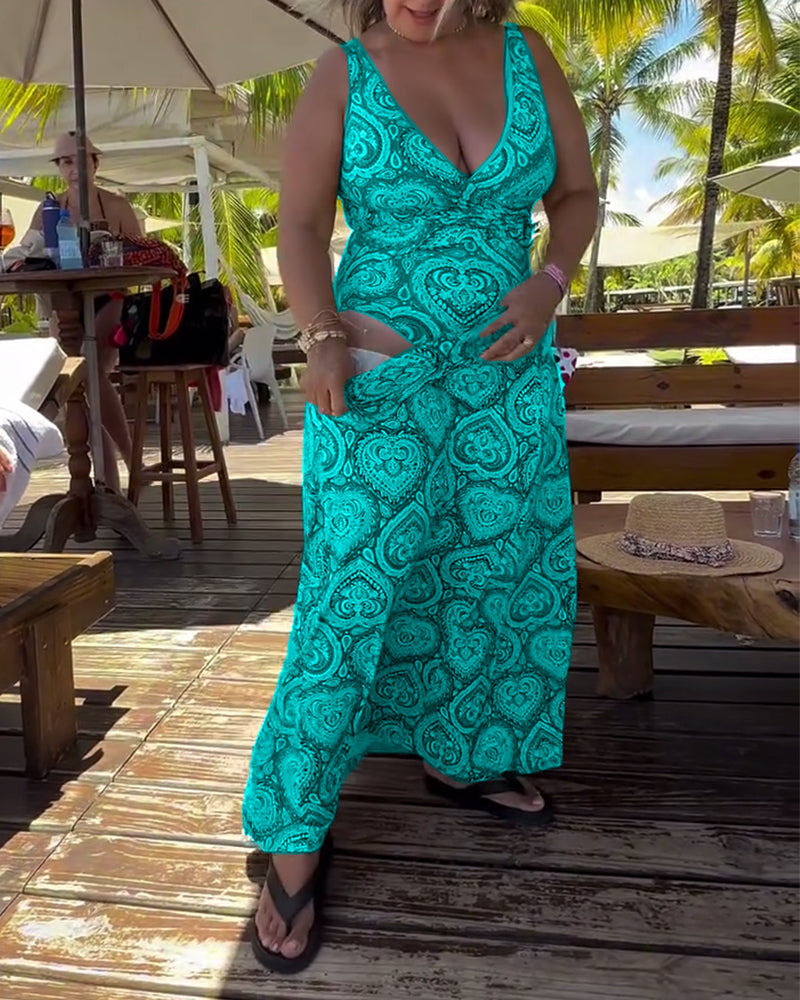 Badeanzug Strapless Herz Urlaub Druck