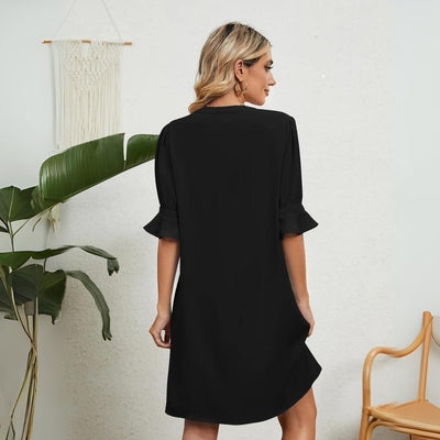 Isadee | Bequemes Kleid Mit V-Ausschnitt