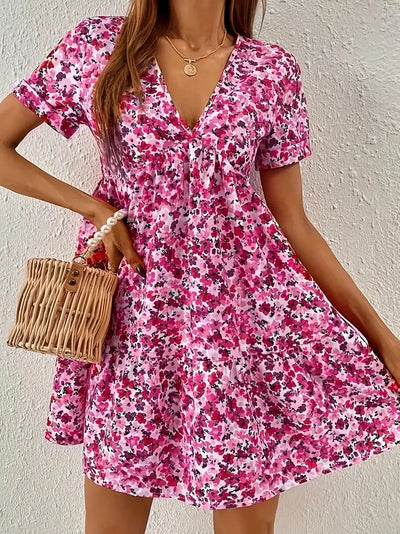 Vera  |  A-Linien-Kleid mit Blumenmuster