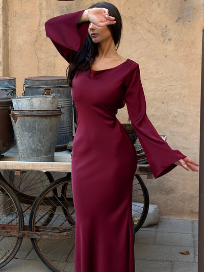 Sophie | Langärmliges Maxikleid – Fließender Schnitt für Eleganz und Komfort