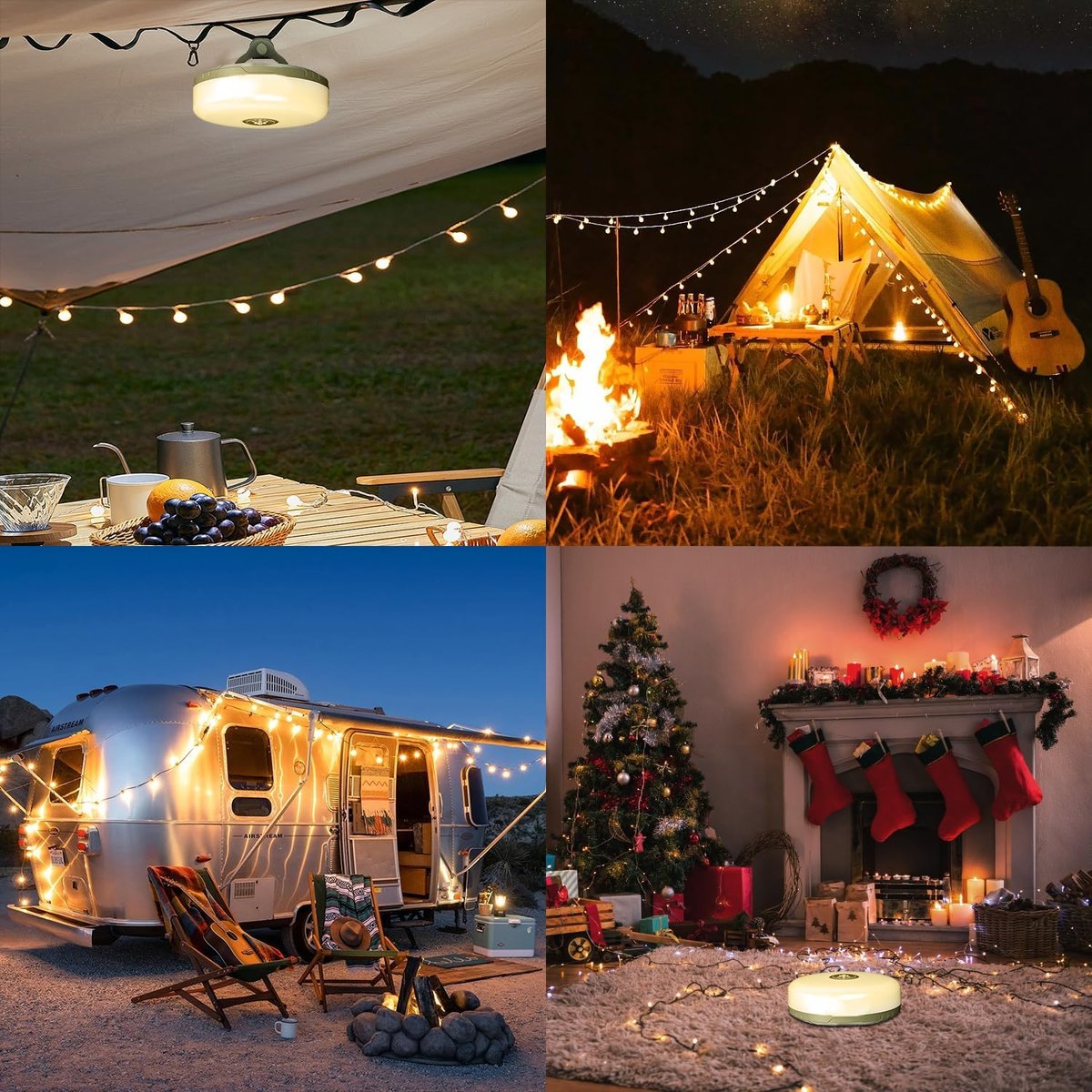 CampGlow™ | 4-in-1 Campinglampe mit RGB-Lichterketten und Powerbank