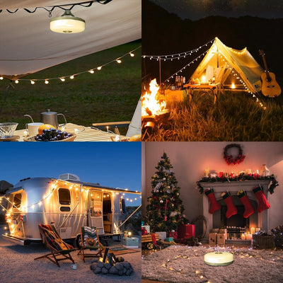 CampGlow™ | 4-in-1 Campinglampe mit RGB-Lichterketten und Powerbank