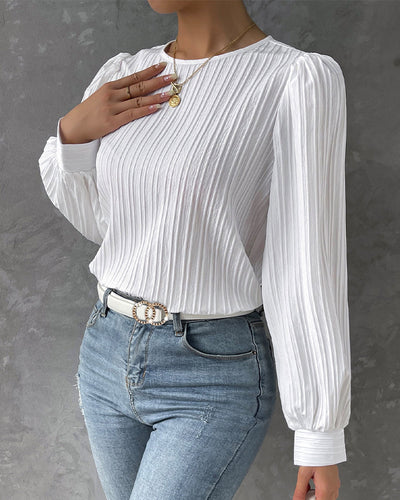 Weiße Bluse mit langen Ärmeln - Clara