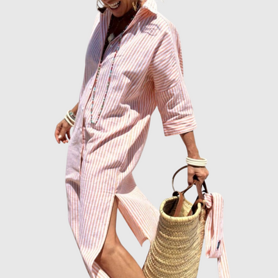 Elodie - Schickes gestreiftes Hemdblusenkleid