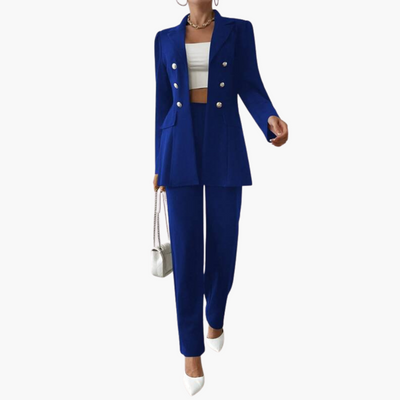 Zweiteiliger Anzug mit Damen - Blazer und geraden Hosen