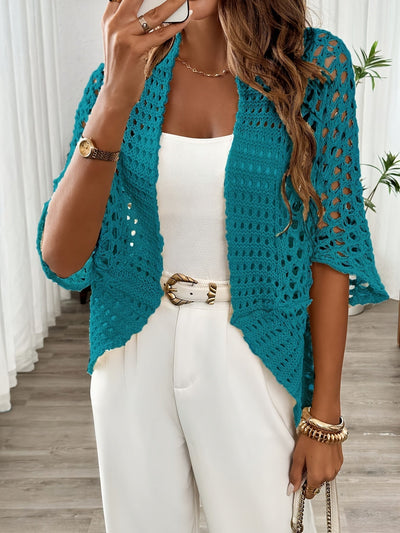 Etleva - Eleganter Hohler Strickjacke Mit Fledermausärmeln