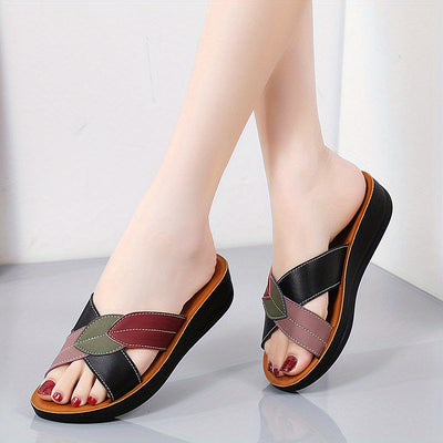 Beige Damen Cross Strap Sandalen - Lara