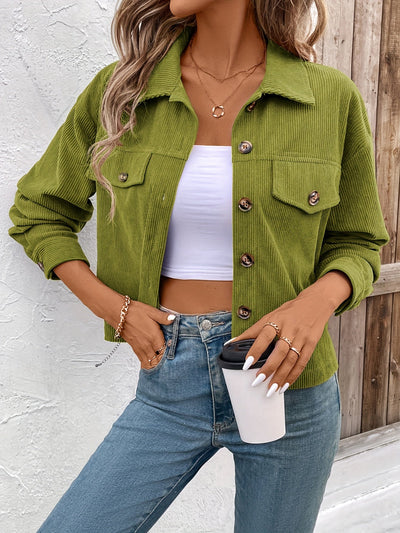 Knopf-Front Jacke - Lässige Langarmjacke für stilvolle Momente