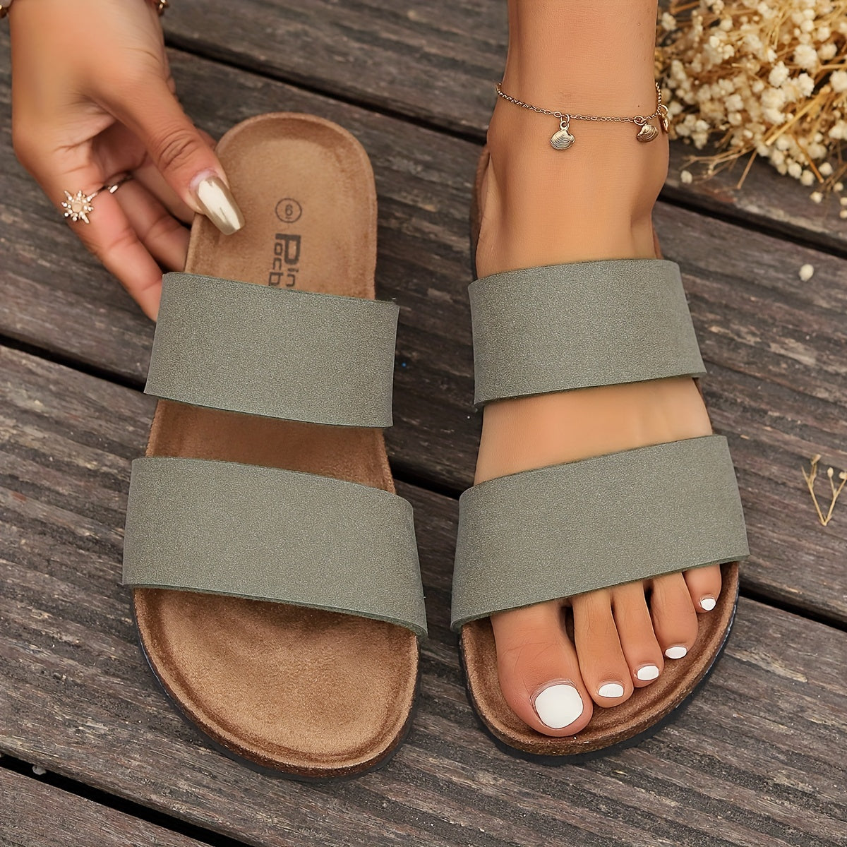 Schwarze Kork-Sandalen - Serenity