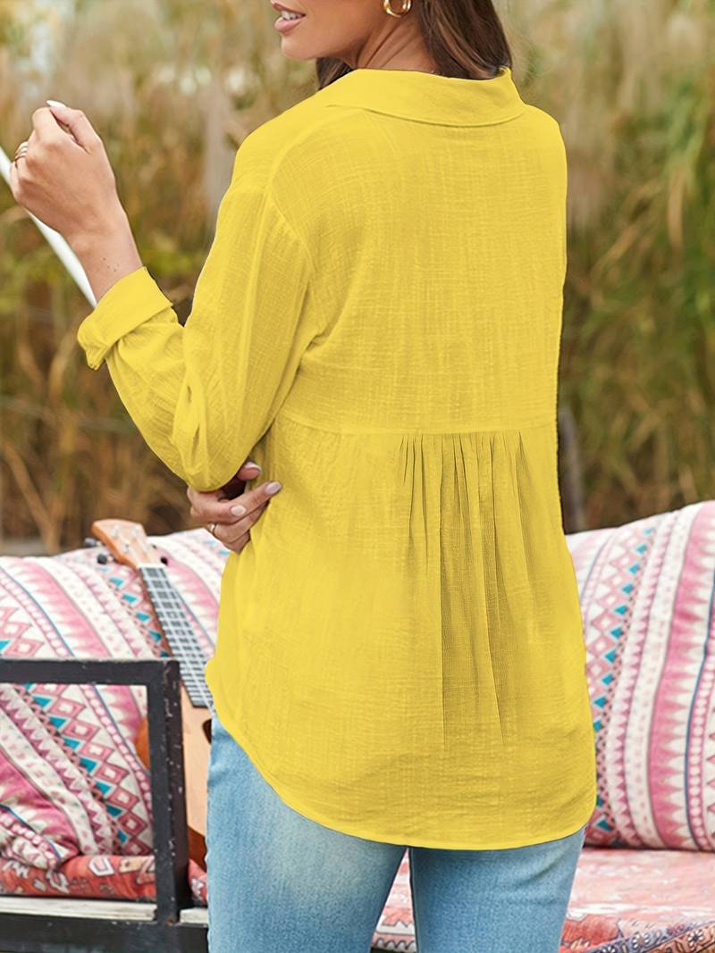 Weiße Leinen shirt - Amelia