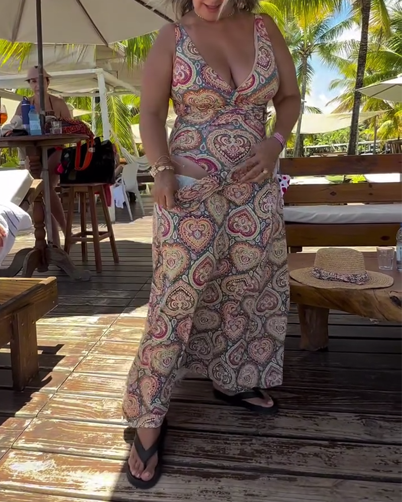 Badeanzug Strapless Herz Urlaub Druck