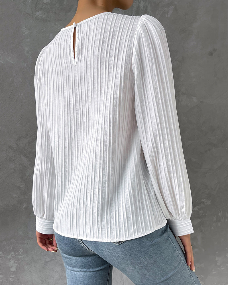 Weiße Bluse mit langen Ärmeln - Clara