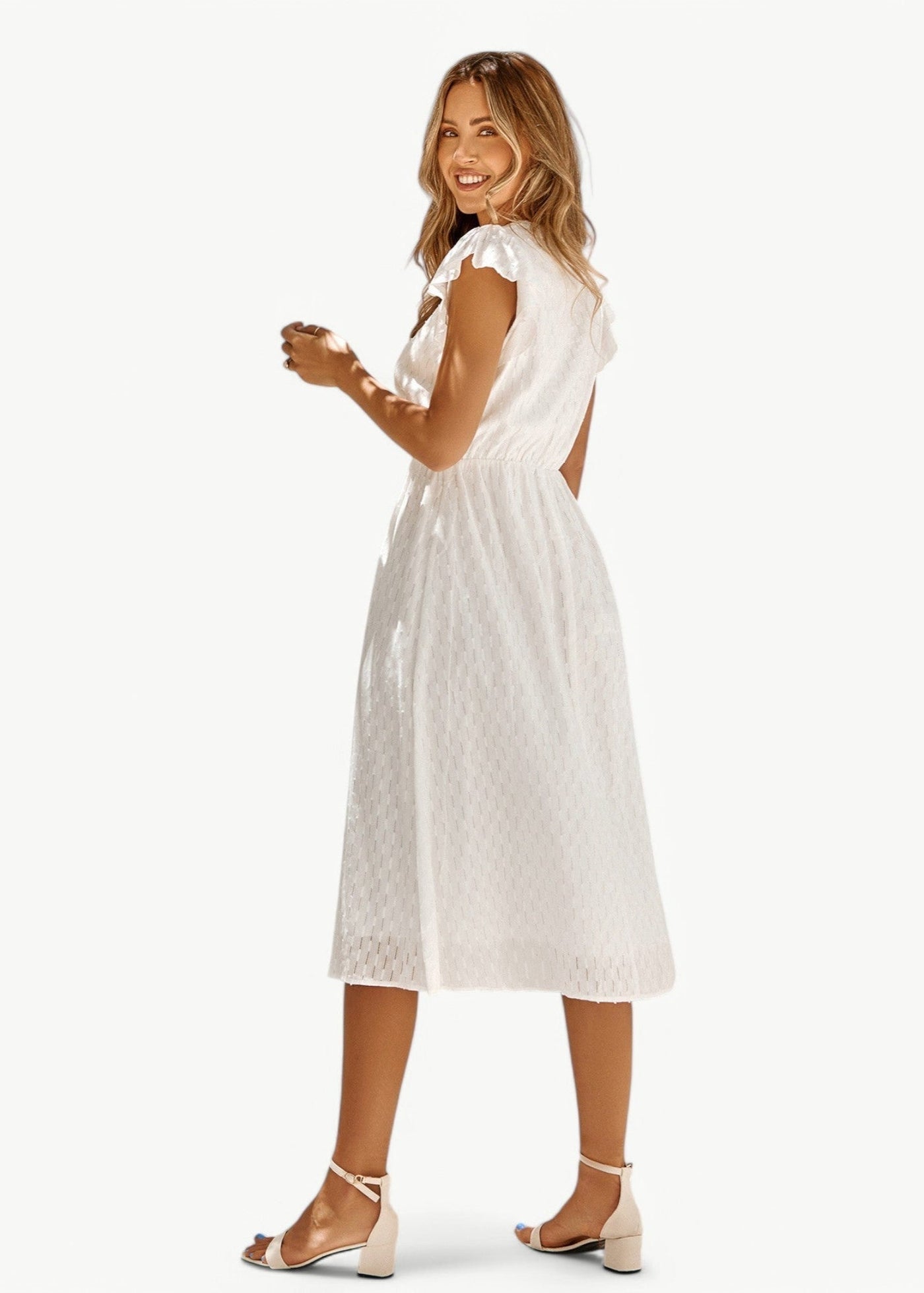 Violet - V-Ausschnitt Kleid mit Rüschen