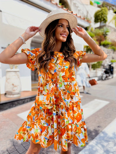 Buntes Sommerkleid mit Rüschen - Amelie