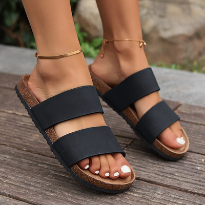 Schwarze Kork-Sandalen - Serenity