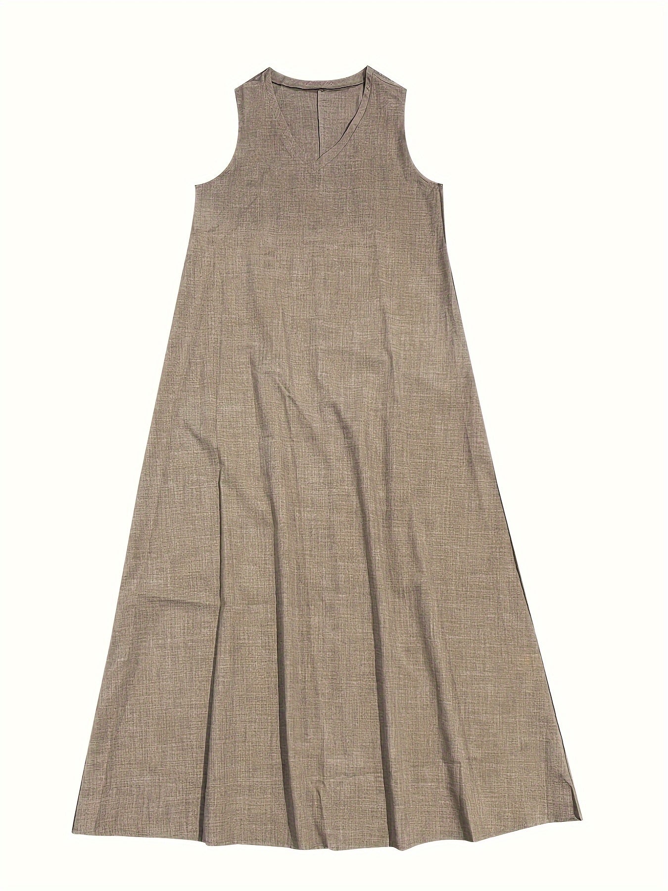 Braunes Maxikleid aus Leinen - Alina