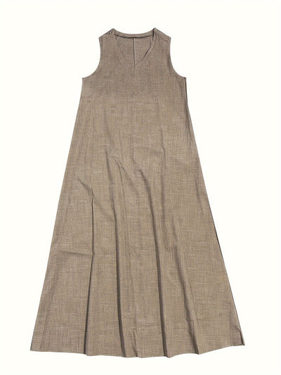 Braunes Maxikleid aus Leinen - Alina