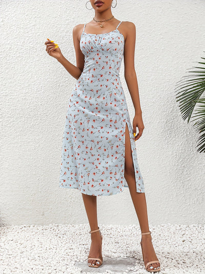 Schwarzes Kleid mit Blumenprint - Lea