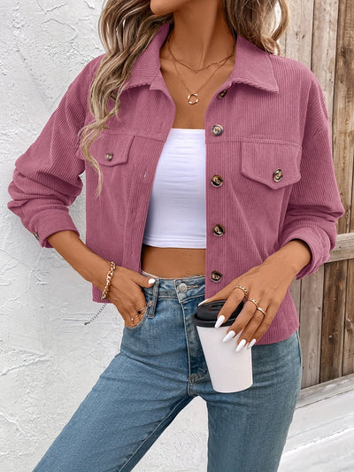 Knopf-Front Jacke - Lässige Langarmjacke für stilvolle Momente