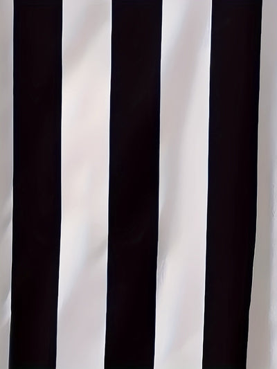 Schwarz-Weißes Streifenkleid mit V-Ausschnitt - Sophia