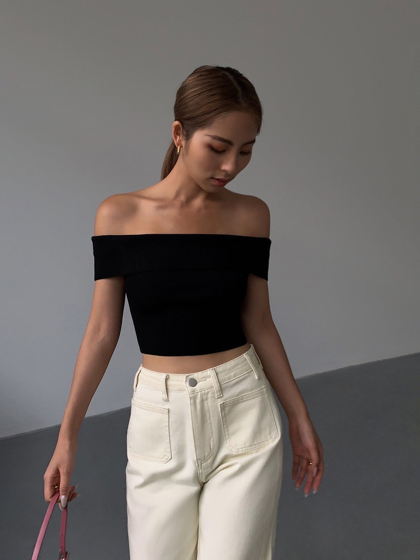 Everly | Off-Shoulder-Strickoberteil