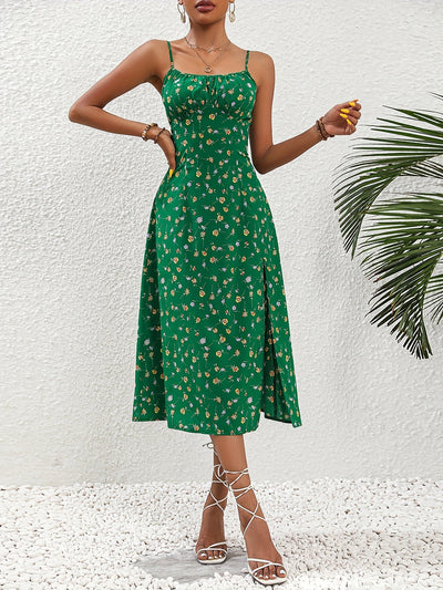 Schwarzes Kleid mit Blumenprint - Lea