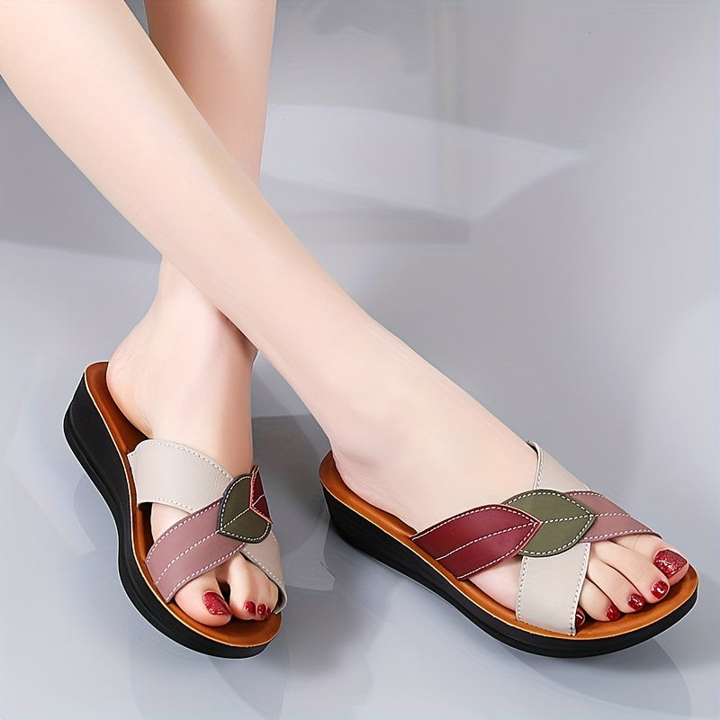 Beige Damen Cross Strap Sandalen - Lara