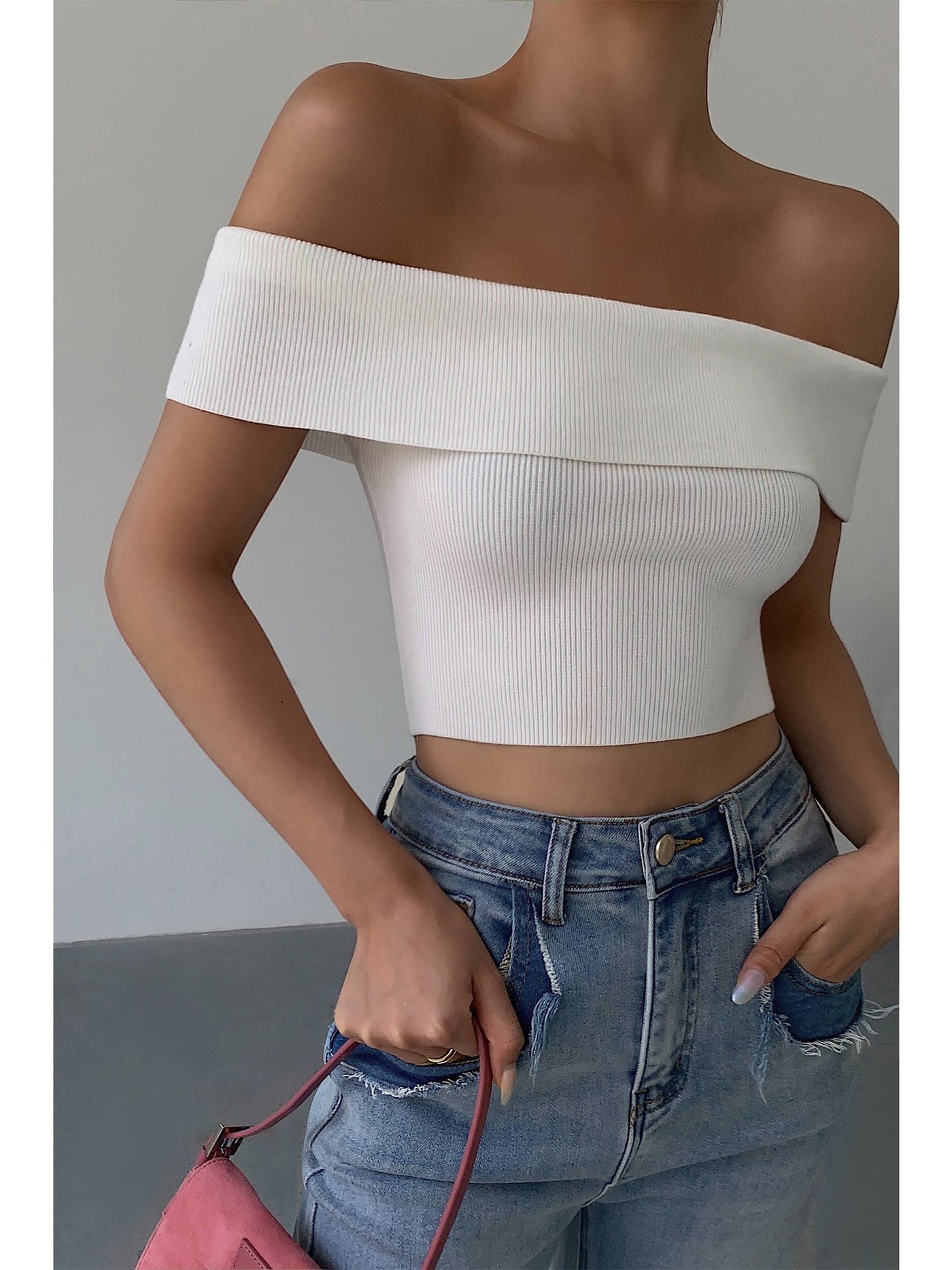 Everly | Off-Shoulder-Strickoberteil