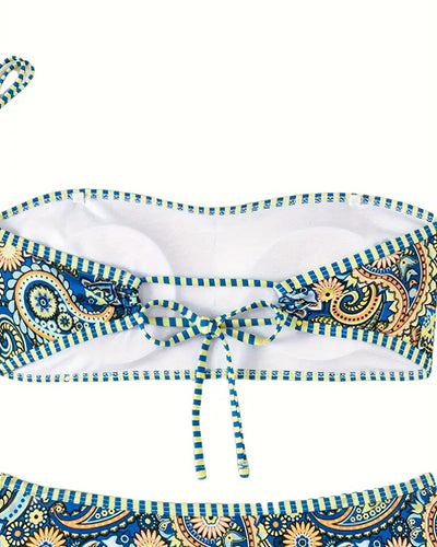 Badeanzug Zwei-Teilig Ethno-Stil Bedruckt