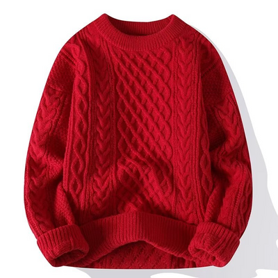 Analisme | runder Hals gestrickter Winterpullover