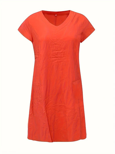 Gelbes Leinenkleid mit Taschen - Fiona
