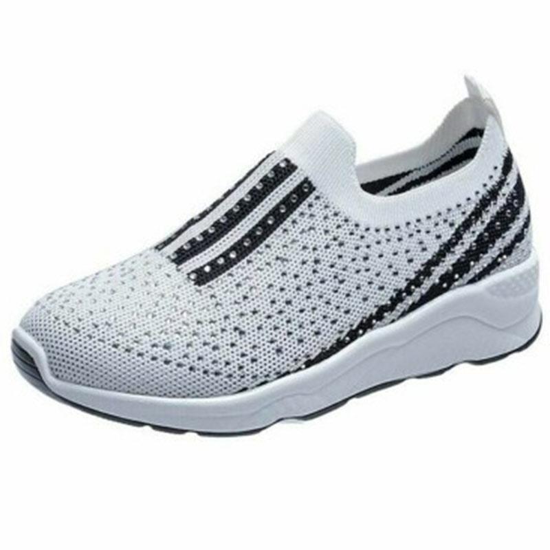 Aria - Damen Freizeit Strass Slip-On Schuhe