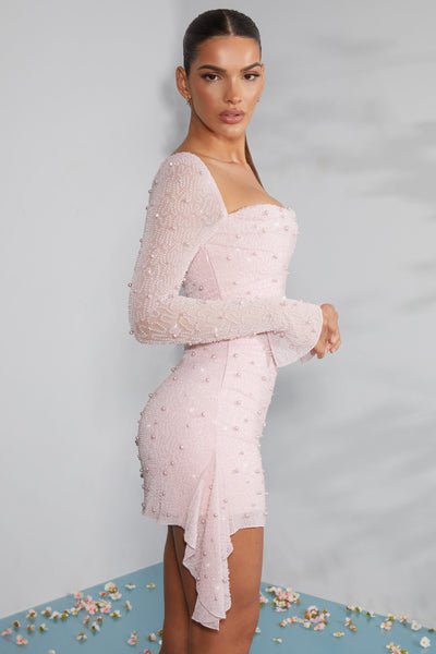 Elena | Minikleid mit Luxuriösen Perlen  | 1+1 Gratis