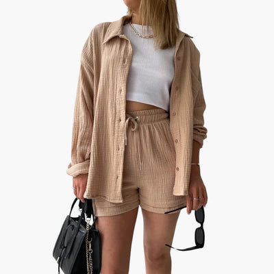 Zweiteiliges Set mit Shorts für Damen - lässiger Sommerlook