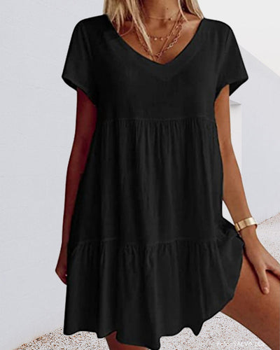 Pauline - Baumwollmisch-Kleid mit kurzen Ärmeln