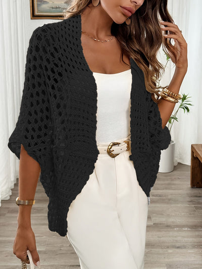 Etleva - Eleganter Hohler Strickjacke Mit Fledermausärmeln