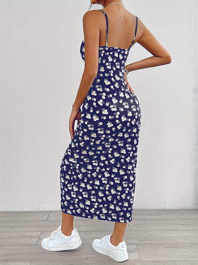 Blumen-Maxikleid Schwarz - Isabella