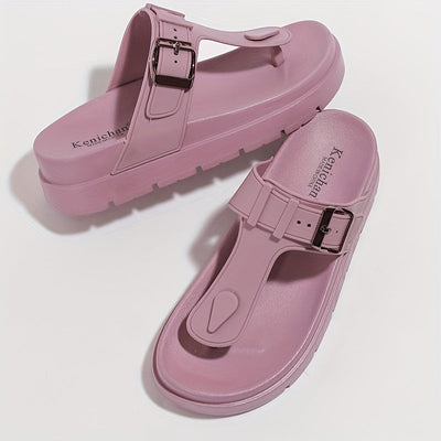 Schwarze Sandalen mit Schnalle und Komfortsohle - Luna