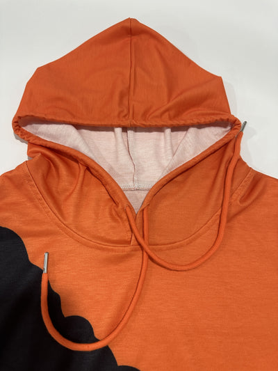 Halloween Pumpkin Print Hoodie - Lässiges Langarm-Hoodie