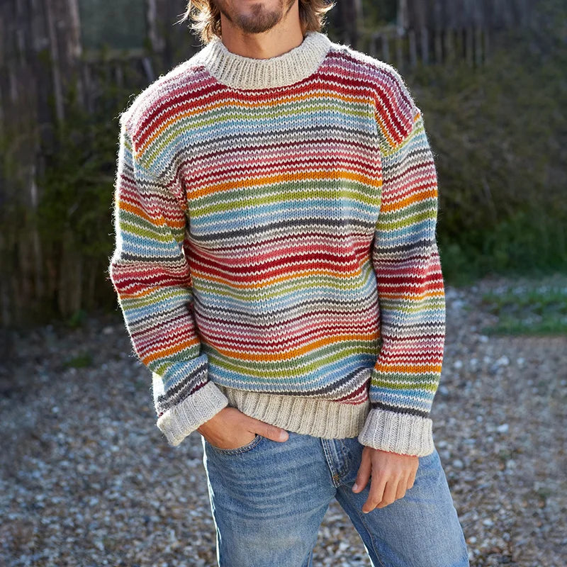 Joshua – Mehrfarbiger Strickpullover