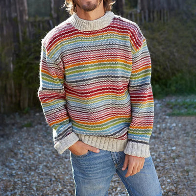 Joshua – Mehrfarbiger Strickpullover