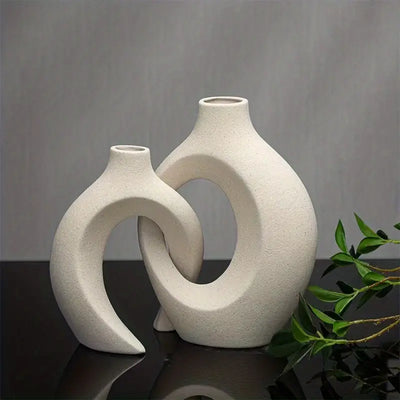 Zendoo | Nordische Boho Vase aus weißer Keramik