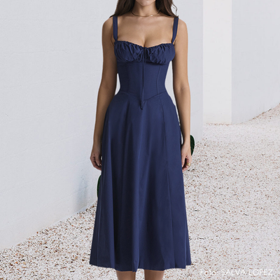 Gelbes Kleid mit Trägern - Sophie