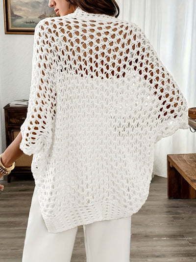 Etleva - Eleganter Hohler Strickjacke Mit Fledermausärmeln
