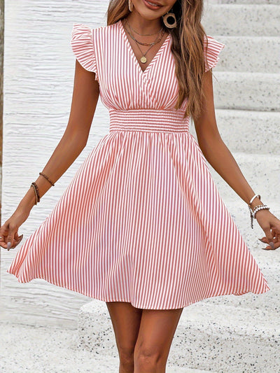 Hellblaues Streifen-Sommerkleid - Sophia