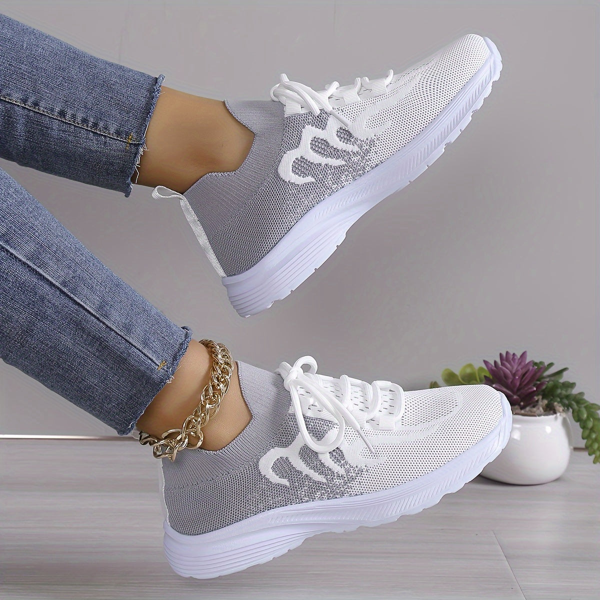 Graue Sportliche Sneaker - Ella