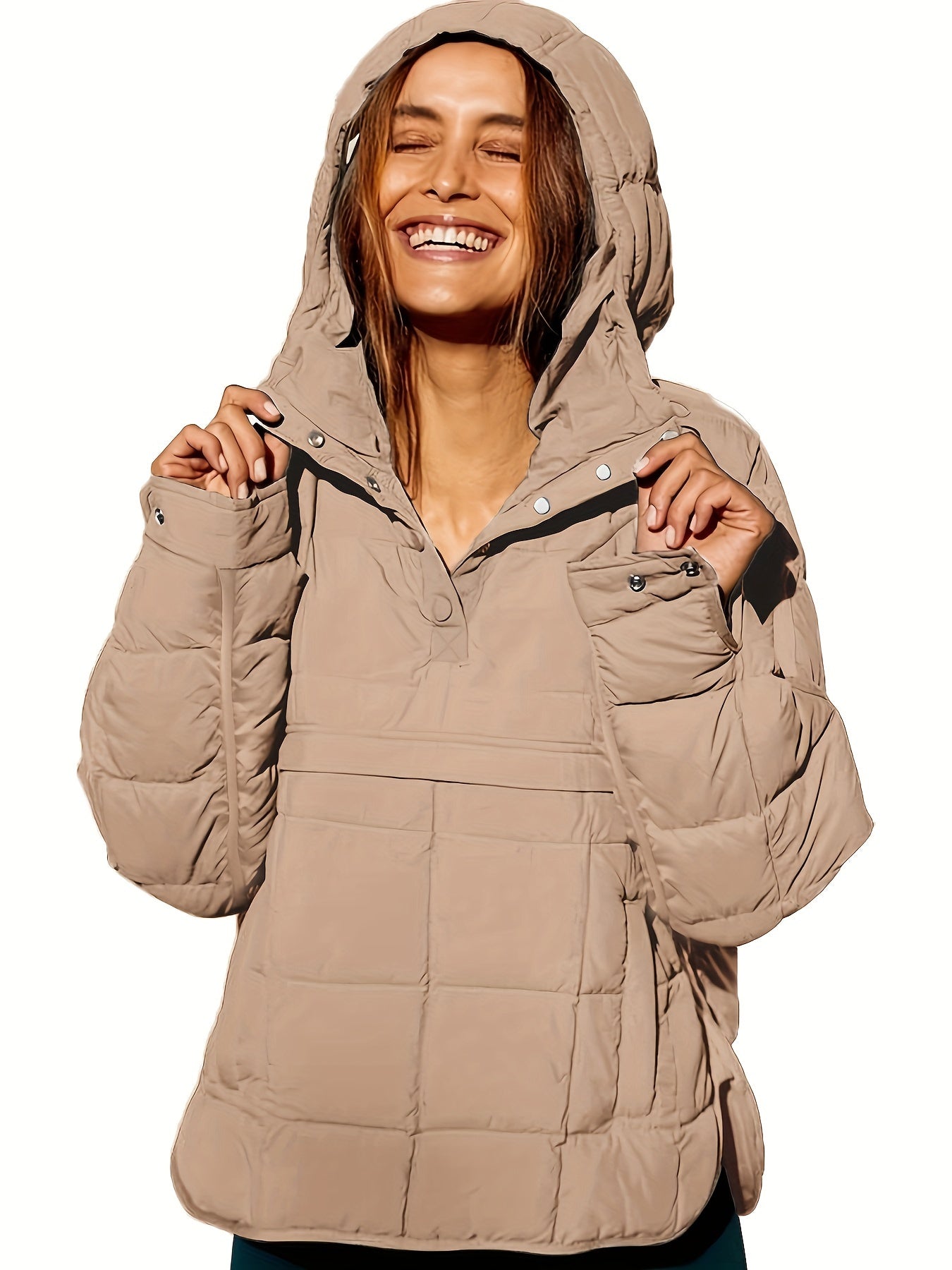 Solider Kapuzenmantel - Lässige warme Jacke für Damen