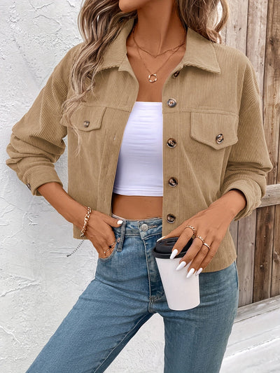 Knopf-Front Jacke - Lässige Langarmjacke für stilvolle Momente