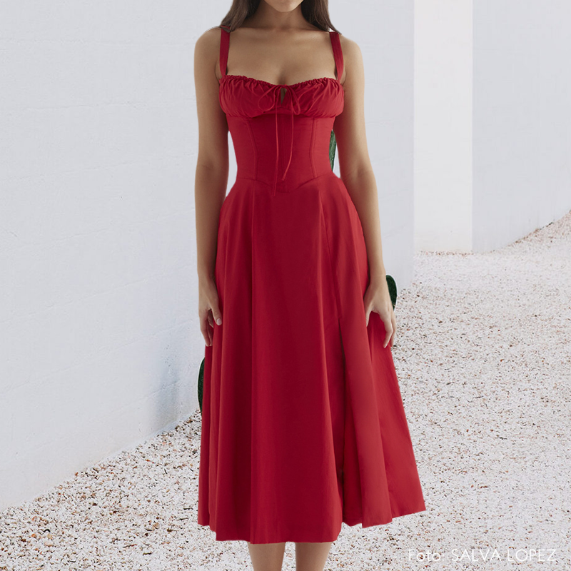 Gelbes Kleid mit Trägern - Sophie